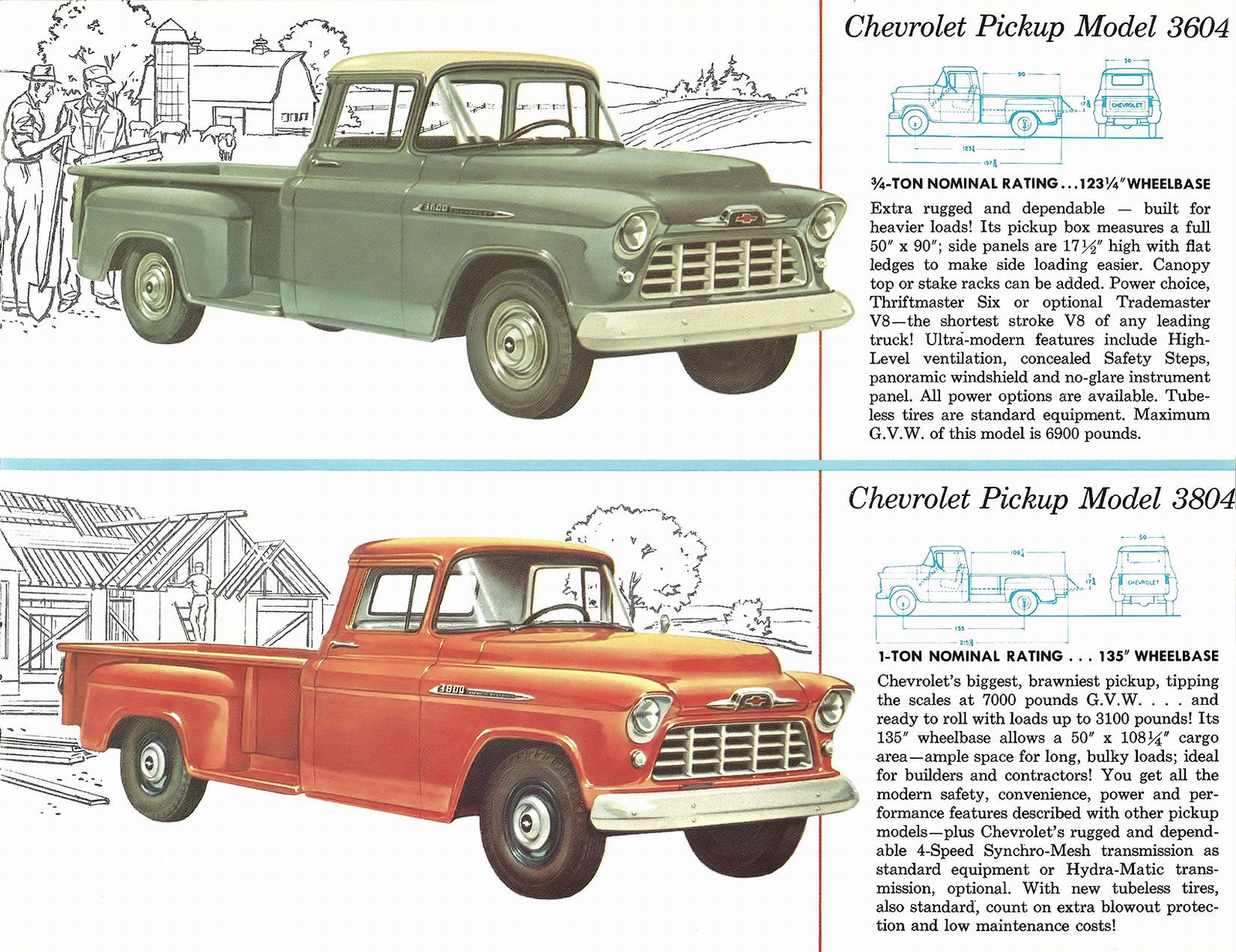 1956 Chevrolet Pickups Brochure